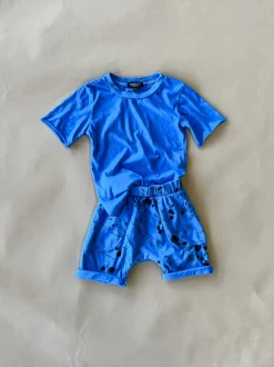 Ivan-Splatter Shorts | Sea Blue