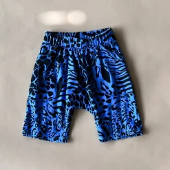 Izzy-Safari Print Shorts | Sea Blue