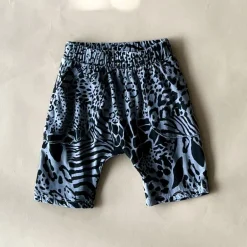 Izzy-Safari Print Shorts | Steel