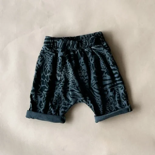 Izzy-Safari Print Shorts | Black