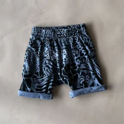 Izzy-Safari Print Shorts | Steel