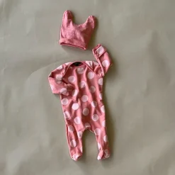 Joahbody Dot No Snap bodysuit | Coral (No hat)