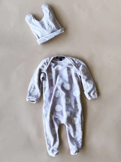 Joahbody-Dot No Snap bodysuit | Dusty Lavender (No hat)