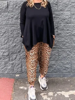 Kay Adult Tunic Top | Black Cotton Rib