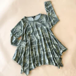 Kay Adult Tunic Top | Brushed Camo Faux Cashmere