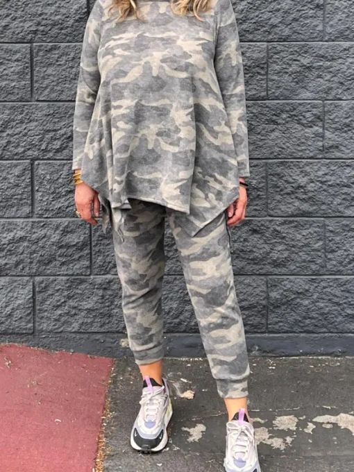 Kay Adult Tunic Top | Brushed Camo Faux Cashmere