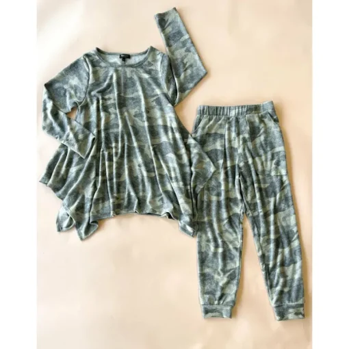 Kay Adult Tunic Top | Brushed Camo Faux Cashmere