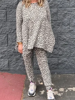 Kay Adult Tunic Top | Leopard Faux Cashmere