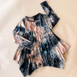 Kay Adult Tunic Top | Mauve Tie Dye