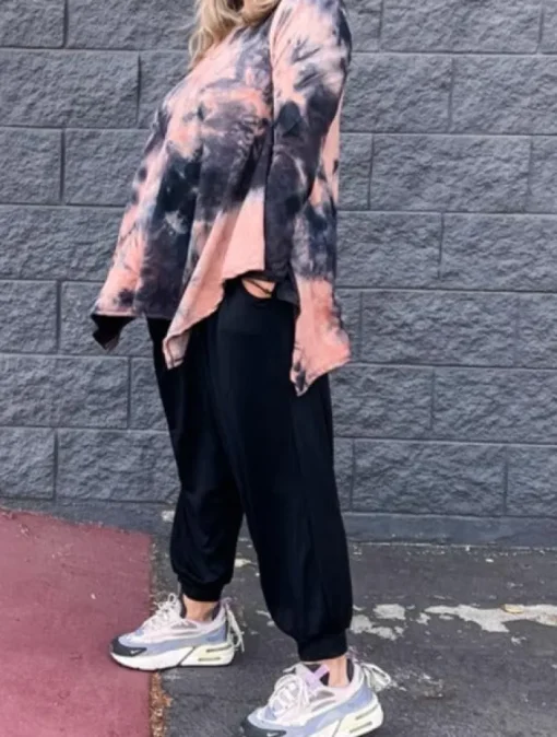 Kay Adult Tunic Top | Mauve Tie Dye