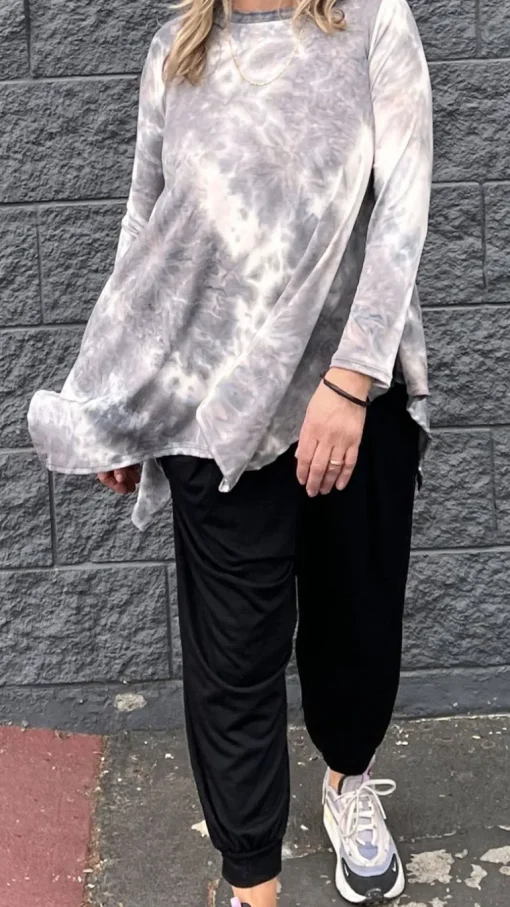 Kay Adult Tunic Top | Storm Tie Dye