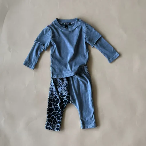 Lennon-Animal 2fer Baby Set | Steel Grey
