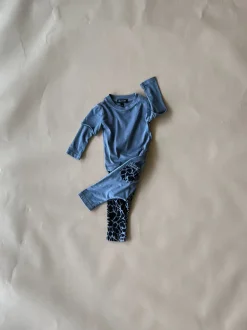 Lennon-Animal 2fer Baby Set | Steel Grey