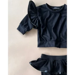 Lily Baby Set | Black & faux leather