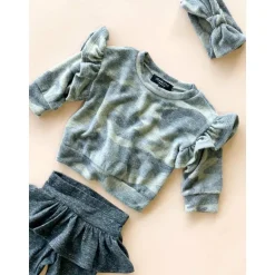 Lily 2-piece Baby Set | Brushed Olive Camo