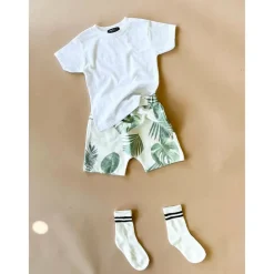 Memphis-Palm Shorts | Creme