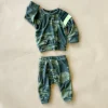 Oren Baby Set | Camo w/ Charcoal & Neon Stripes Faux Cashmere