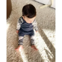 Oren Baby Set | Navy w/ Sand Camo Faux Cashmere