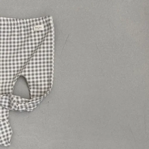 Presley Checker Baby Footie | Grey