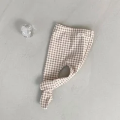 Presley Checker Baby Footie | Beige