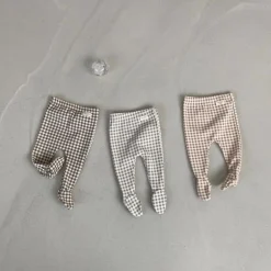 Presley Checker Baby Footie | Beige