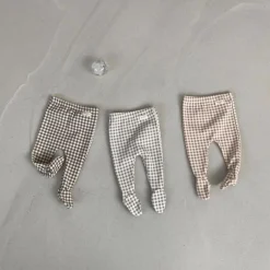 Presley Checker Baby Footie | Mocha