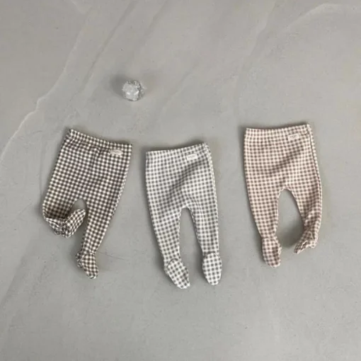 Presley Checker Baby Footie | Mocha