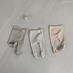 Presley Checker Baby Footie | Grey