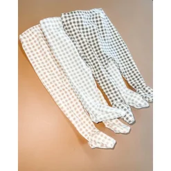 Presley Checker Baby Footie | Grey