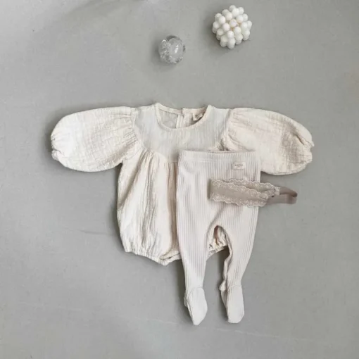 Quinn Baby girl Bubble Romper | Creme