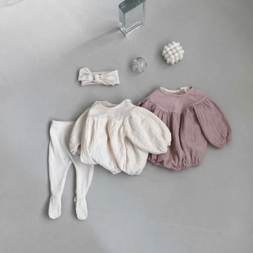 Quinn Baby girl Bubble Romper | Creme