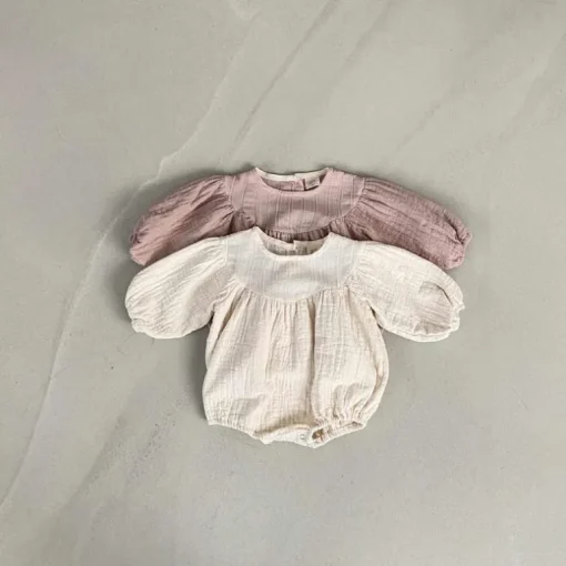 Quinn Baby girl Bubble Romper | Creme