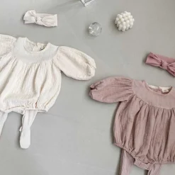 Quinn Baby girl Bubble Romper | Creme