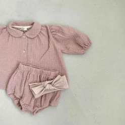 Ribbed Baby Bow | Blush