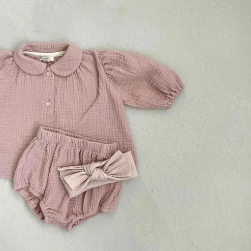 Ribbed Baby Bow | Blush