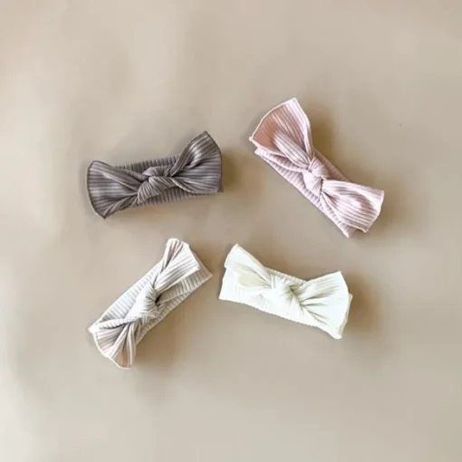 Ribbed Baby Bow | Blush
