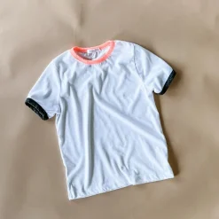 RINGER TEE | WHITE CORAL