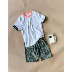 RINGER TEE | WHITE CORAL