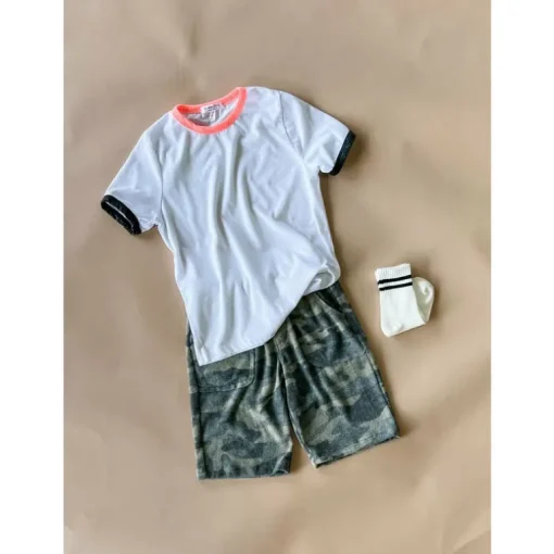 RINGER TEE | WHITE CORAL
