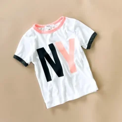 RINGER-NY | WHITE W/CORAL & BLACK