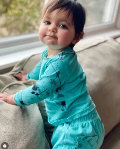 River-Splatter Baby Set | Aqua
