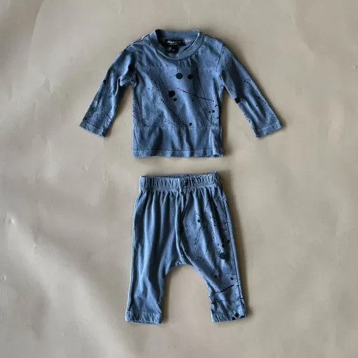 River-Splatter Baby Set | Steel Grey