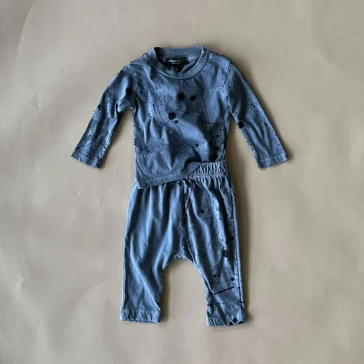 River-Splatter Baby Set | Steel Grey