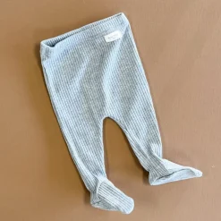 Robbie Ribbed Baby Footie | Grey