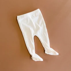 Robbie Ribbed Baby Footie | Creme