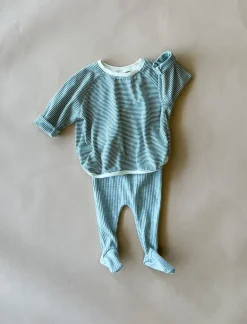 Robbie Ribbed Baby Footie | Grey