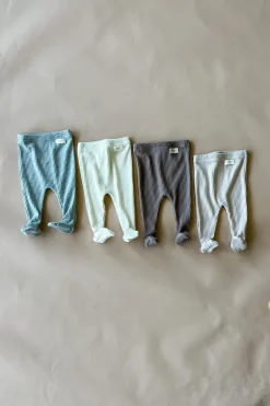 Robbie Ribbed Baby Footie | Grey