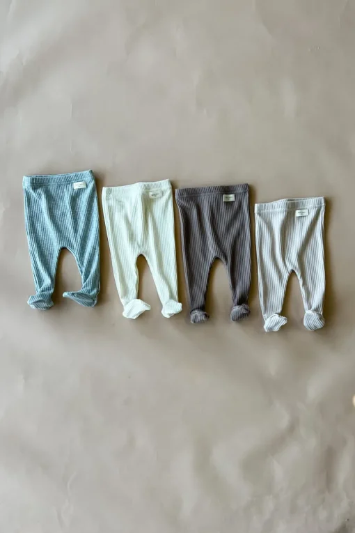 Robbie Ribbed Baby Footie | Grey