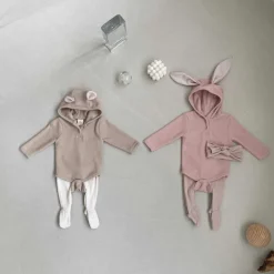 Robbie Ribbed Baby Footie | Creme