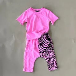 Rory-Animal Baby Set | Pink | Short sleeve